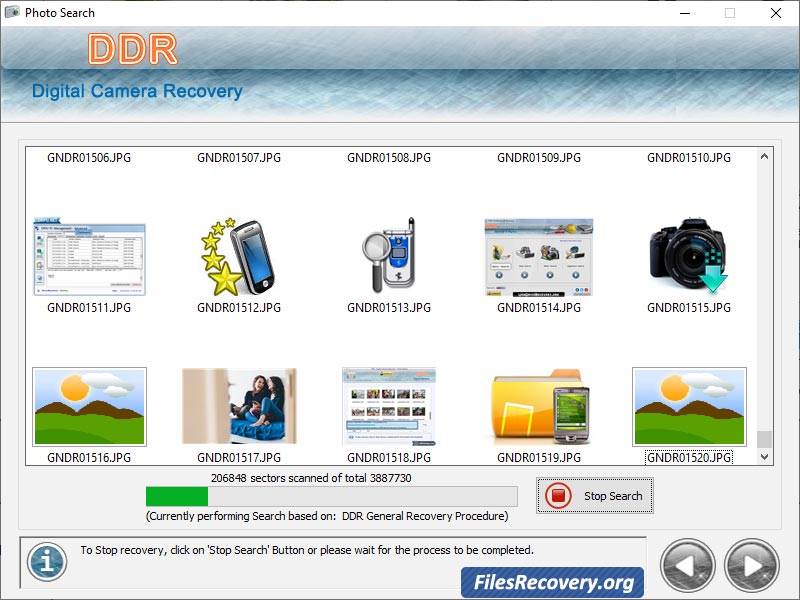 Screenshot of Digital Camera Images Recovery