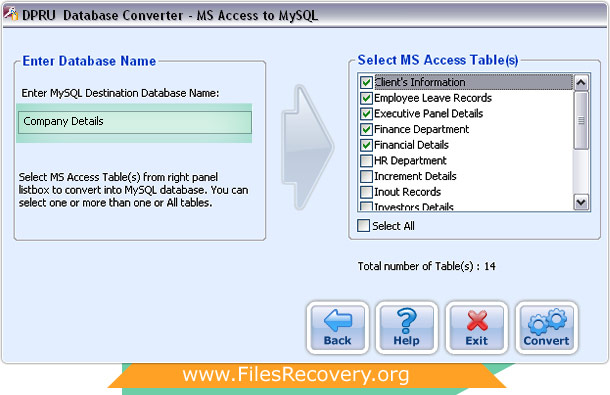 MS Access to MySQL Database Converter