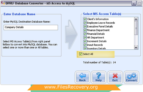 MS Access to MySQL Database Converter