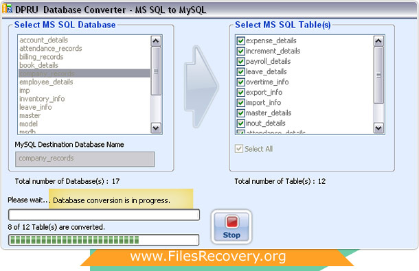 MSSQL to MySQL Database Converter